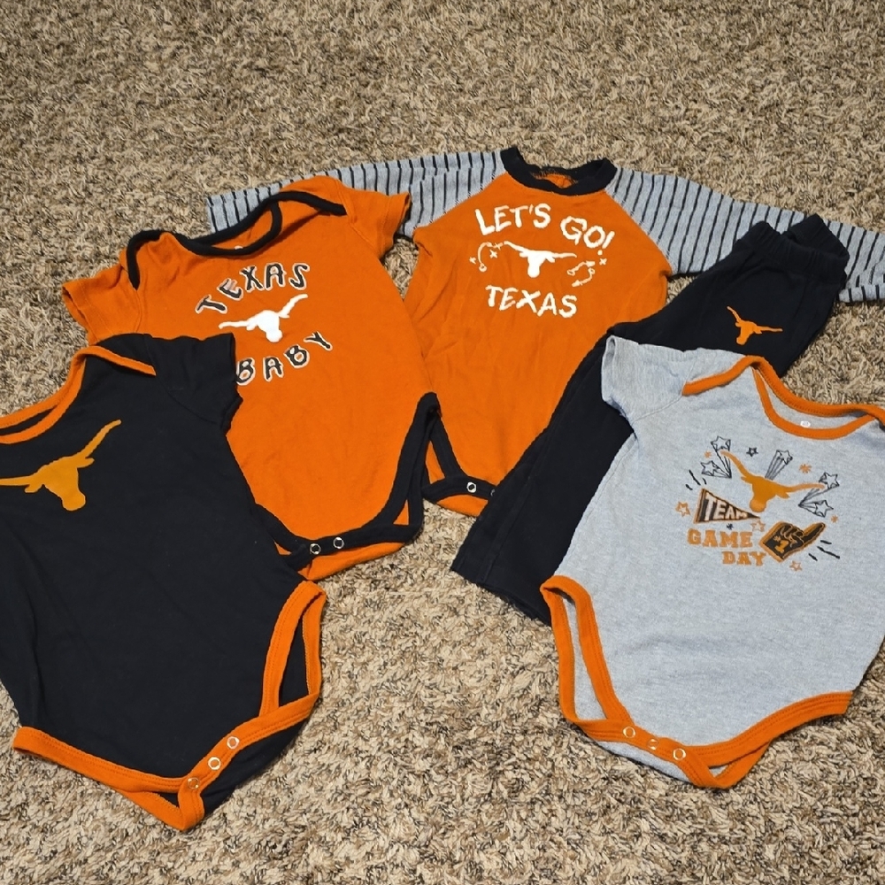 Texas Spirit Kids Matching Set - Orange, Black, Gray